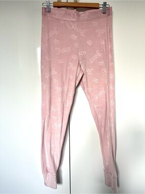 Juicy Couture pink velour pants PJ lounge Medium